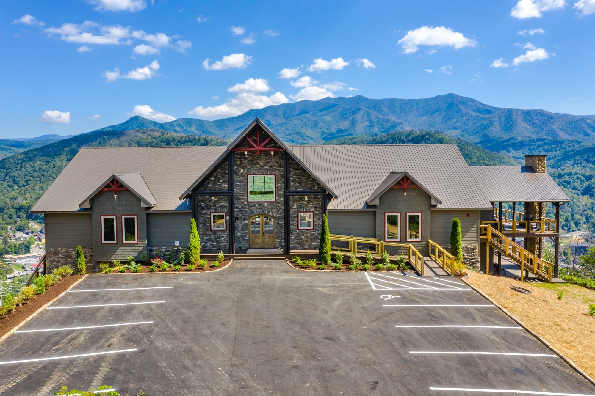 Front of the lodge
