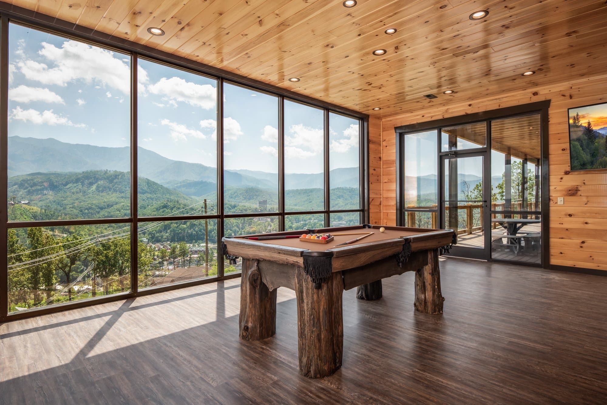 Pool table with a view